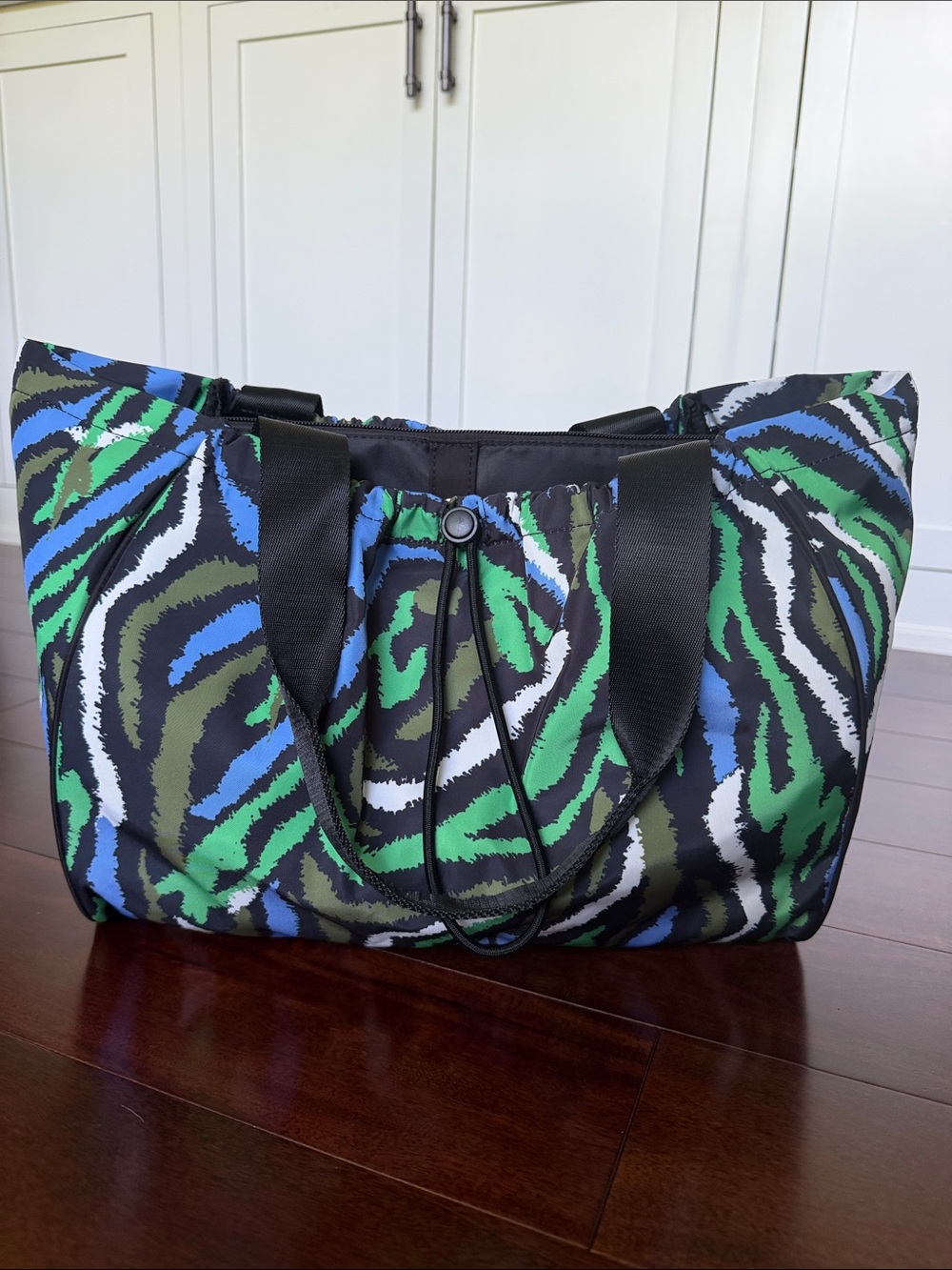 DVF for Target Black Green Blue Zebra-Print Tote